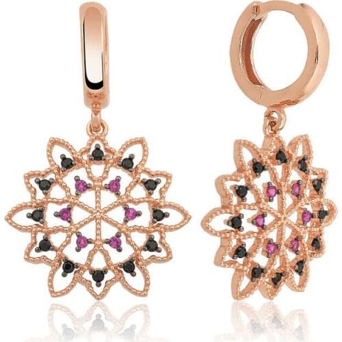 Tevuli 925 Sterling Silver Geometric Pattern Lady Earrings