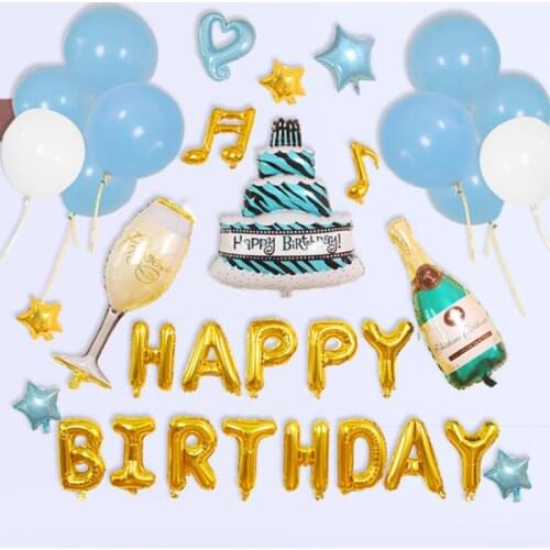 Baby One Year Old Birthday Party Cake Set Children Adult Birthday Letter Aluminum Film Balloon Background Decoration Supplies