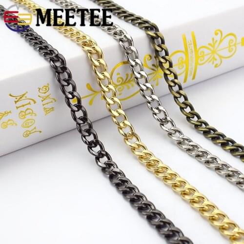 High Quality Replacement 10mm Metal Chain Shoulder Bag Strap Women Handbag Purse Accessories DIY Handle Belts Chains