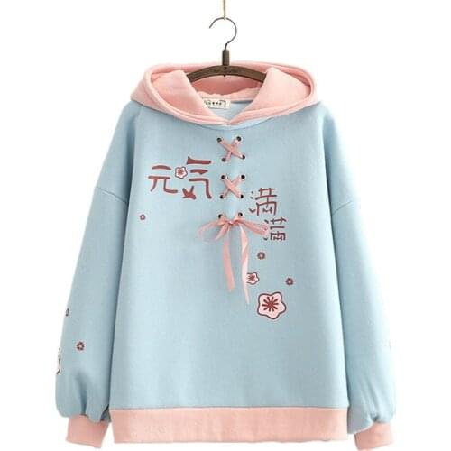 Fleece Thick Women Hooded Sweatshirt 2021 Winter Casual Loose Long Sleeve Letter Print Hoodies Female Plus Velvet Pullover