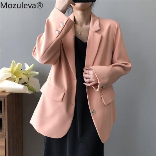 Mozuleva New 2021 Spring Autumn Womens Blazers Jackets Fashionable Vintage Oversize Elegant Wild Office Lady Work Wear Tops