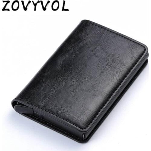 ZOVYVOL Aluminum ID Cash Card Holder Men Business RFID Anti-theft Brush Blocking Wallet Credit Card Protector Case Pocket Purse