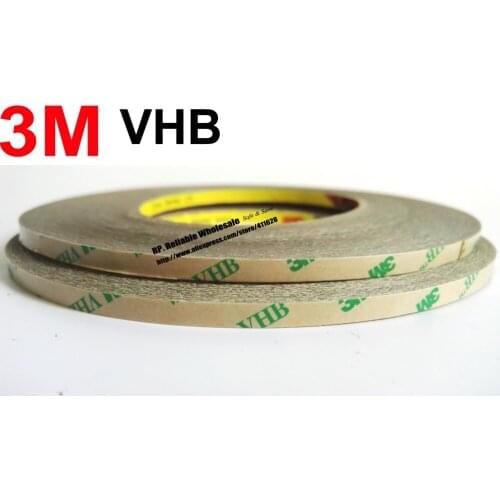 1pcs, 0.25mm thick (8mm*33M) 3M Super VHB Double Glue Transfer Tape for Metal Glass, High Temperature Resist, Instead Rivets