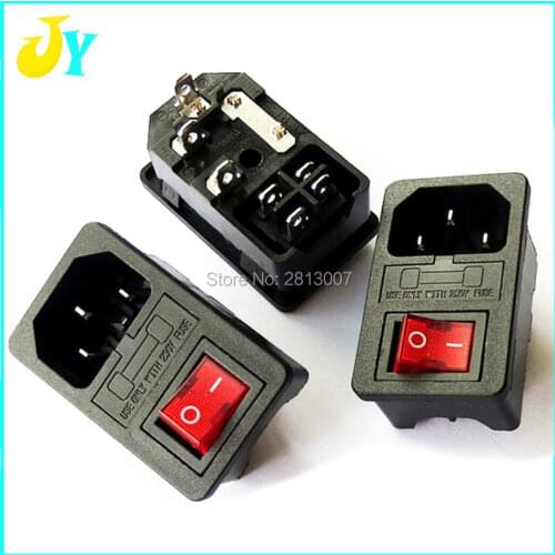 10 pcs Arcade embedded power switch Power Rocker Switch Fused IEC 320 C14 Inlet Power Socket Fuse Switch Connector Plug 10A 250V