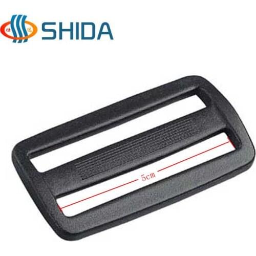100pcs Black 2"(50mm) Internal Width Plastic Slider Adjustable Buckle Backpack Straps Webbing Handbag DIY Accessories