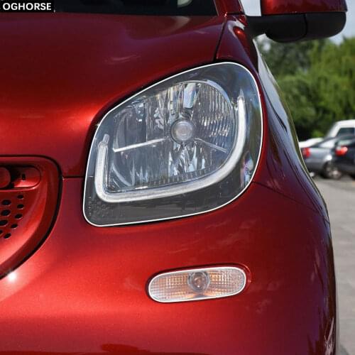 2 Pcs Car Headlight Protective Film Protection Transparent TPU Decal Sticker for Smart Fortwo 453 2015-2019 Accessories