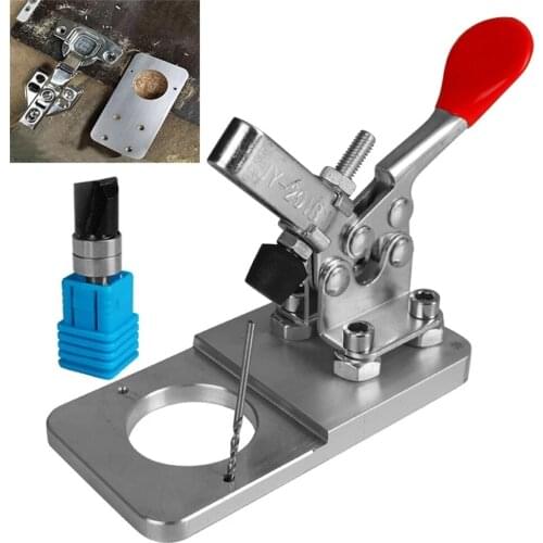 35mm Hinge Jig Clamp Drill Bit Aluminum Alloy Drilling Guide Hole Punch Locator Tool Kit Cabinet Woodworking Tools