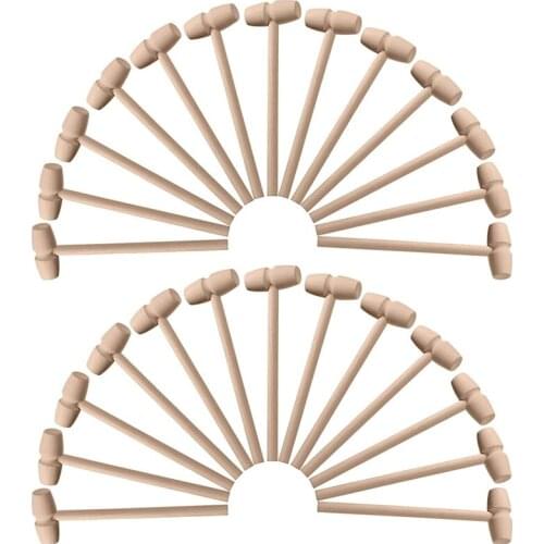 36 Pieces Wooden Crab Lobster Mallets Seafood Shellfish Crab Wood Hammers Mini Solid Wooden Natural Mallets Seafood Tool