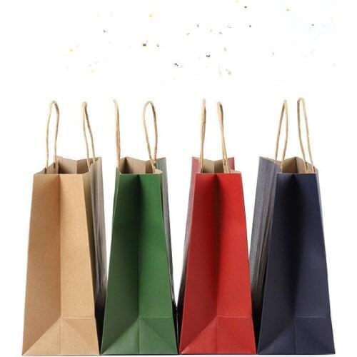 5-20PCS/Lot Kraft Paper Gift Bag With Handle 31.5*26*11cm Wedding Birthday Party Gift Package Bags Christmas Navidad Wholesale