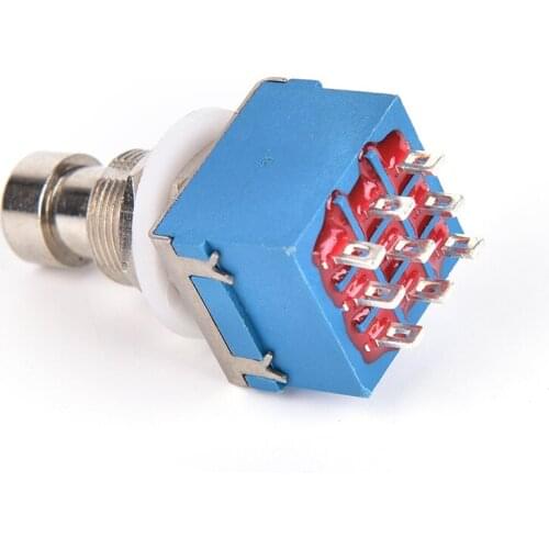 9-pin 3PDT Guitar Effects Stomp Switch Pedal Box Stomp Foot Metal Switch True Bypass Hot Selling