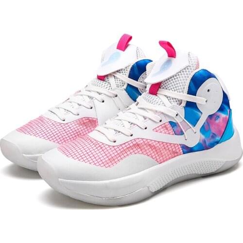 Men Basketball Shoes Anti-skid High-top Couple Shoes Breathable Boots Cushion Basketball Sneakers Shock-relief Non-slip Sneakers