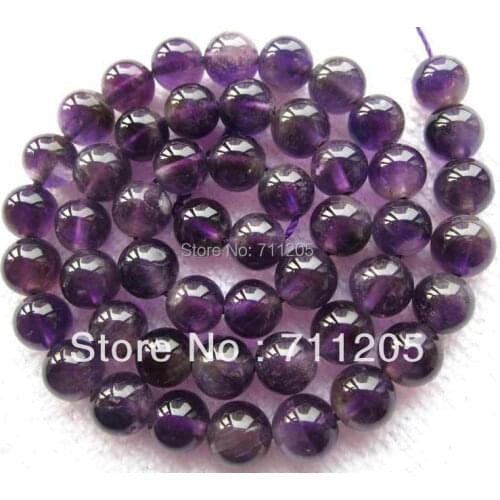 Free shipping , wholesale 49pcs ,8mm Natural Amethy Round beads ,Min. Order is $10",we provide mixed wholesale for all items