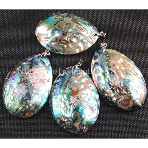 Free Shipping Women Fashion 4pcs Wholesale New Zealand Abalone Shell Art Pendant Bead C3489