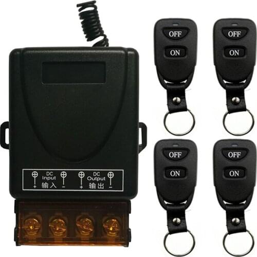 Wireless Remote Control Light Switch DC12V 24V 36V 48V 1CH 1 CH 30A Relay Output Radio Receiver Module+Belt buckle Transmitter