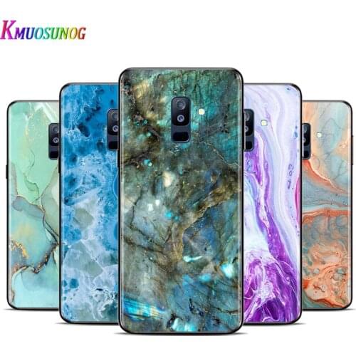 Vintage marbling For Samsung Galaxy A3 A5 A6 A7 A8 A9 A6S A8S A9S Star Plus 2016 2017 2018 Black Silicone soft Phone Case