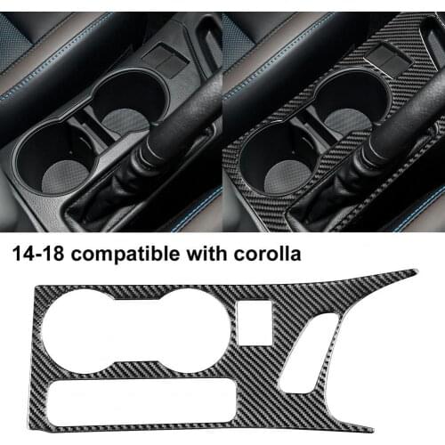 Water Cup Holder Panel Cover Carbon Fiber Center Console Cup Holder Frame Trim for Toyota Corolla 2014-2018 Right Drive