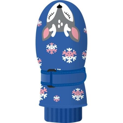 Winter Cartoon Gloves Kids 4 Layers Warm Waterproof Windproof Thick Ski Children Gloves Fashion Printing Cute Mittens 6-12years