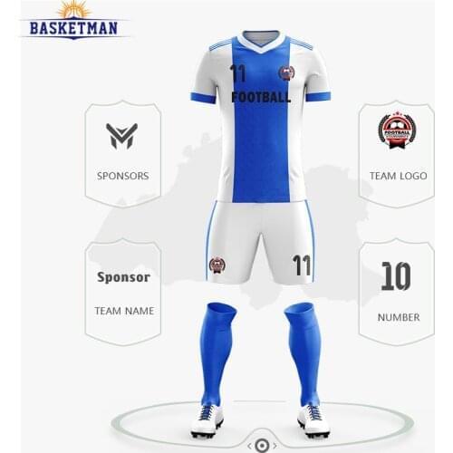 BASKETMAN Soccer Uniform Sets For Man Custom Team Name Logo Tracksuit Sports Training Short Sleeve Football Jerseys Suits Male