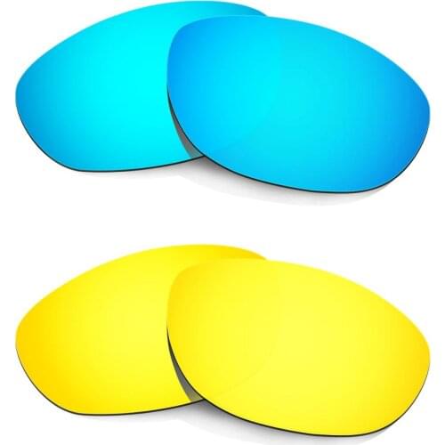 HKUCO For Monter Dog Sunglasses Replacement Polarized Lenses 2 Pairs - Blue & Gold