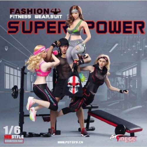 3 Color Fire Girl Toys 1/6 Scale FG054 Female Woman Lady Fitness Sport Clothes Clothing Set For 12" Female Figure Body Doll
