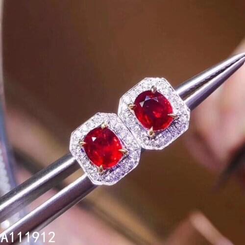 KJJEAXCMY fine jewelry natural ruby 925 sterling silver women earrings new Ear Studs support test lovely