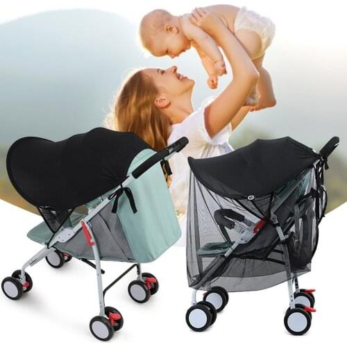 Baby Stroller Sunshade Sun Visor Function Baby Stroller Accessories Car Seat Awning With MosquitoNet Stroller Canopy Universal