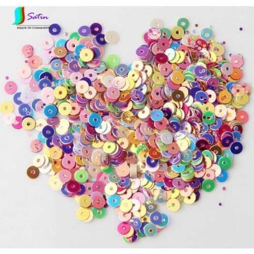 Colorful Round Sequins for Dance Performance DIY Clothing Decoration Accessory, kindergarten Handmade Material Sequin S0484H 4mm