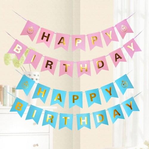 Creative large bronzing fishtail letters pull flag happy birthday party decoration decoration supplies flags