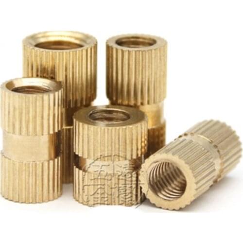 100pcs/lot Brass insert M2 M2.5 M3 Through thread brass insert nut / knurled nuts for injection moulding