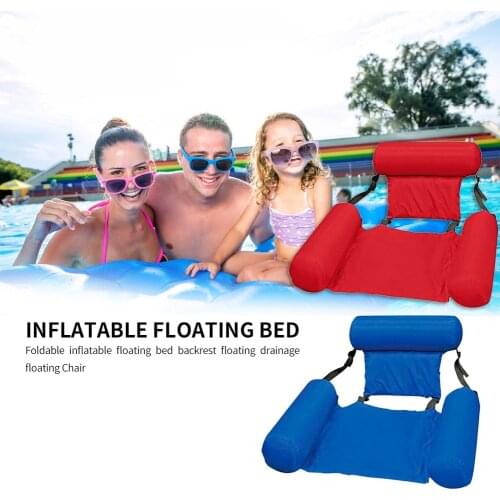 PVC Summer Inflatable Foldable Floating Row Swimming Pool Water Hammock Air Mattresses Bed Beach Water Sports Lounger Chair