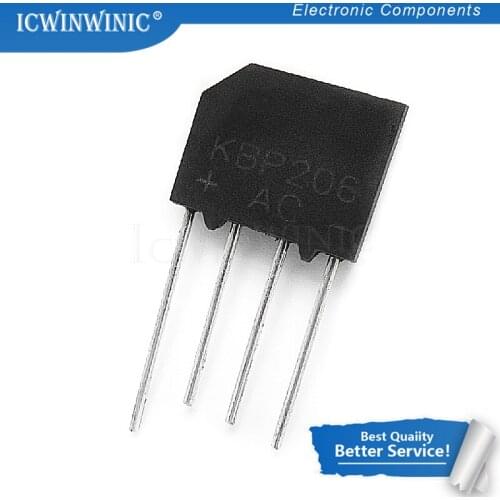 10piece KBP206 KBP206G ZIP Bridge Rectifier 2A 600V New original In Stock