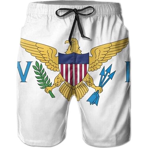 Men 's Board Shorts Flag Of Virgin Islands Bandana Swim Shorts S Summer Beach Shorts