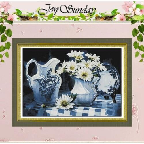 Charm of Porcelain Counted Cross Stitch 11CT 14CT Cross Stitch Sets Wholesale flowers Cross-stitch Kits Embroidery Needlework