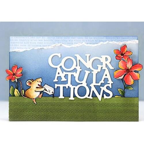 Word "CONGRATULATIONS" Metal Cutting Dies New Stencils for DIY Scrapbooking DIY Paper Cards Craft Making Fun Decoration