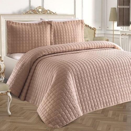 New Season Special Edition Cotton Fabric Quilted Double Plain Design Home Textile Estiva Single Bedspread Pillow Case 4 Colors