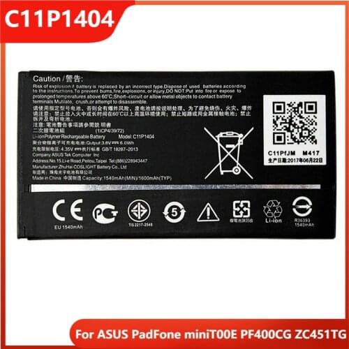 Original Phone Battery C11P1404 For ASUS PadFone miniT00E PF400CG ZC451TG Replacement Rechargable Batteries 1600mAh