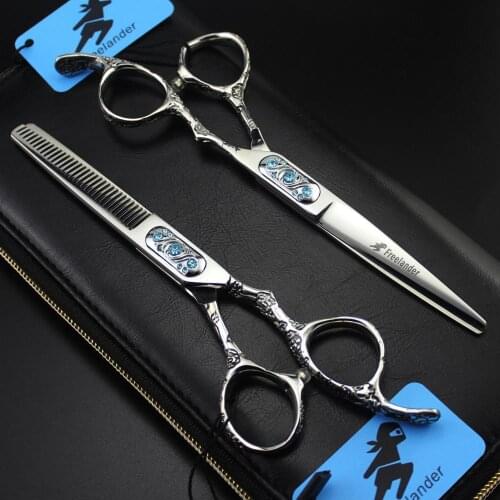 6.0 inch Hairdressing Scissors Ten Sets of Flat Teeth Shears Thinning Hair Salon Children Home Professional Haircut Tool