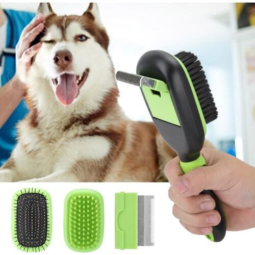 5 in 1 Pet Comb Massage Air Cushion Flocking Hair Removal Open Knot Comb Grooming Brush Beauty Clean For Small Dogs, Cats