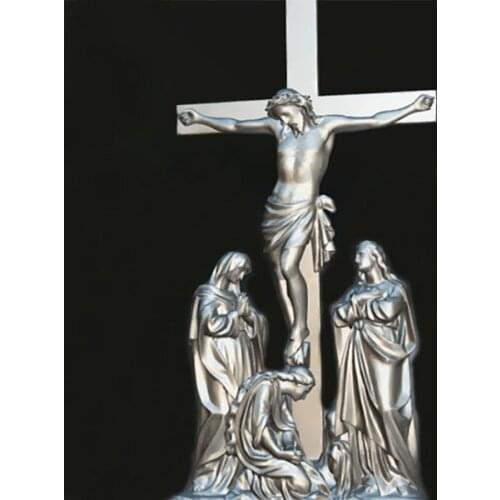 Religion Crucifixion 3D Model STL Digital 3D Print File for CNC Router Engraver Carving Artcam Aspire