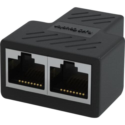 1PCS Practical RJ45 Female Splitter Connector Adapter LAN Ethernet Network Cable Extender Plug 1 to 2 Ways Jack Sockets Terminal
