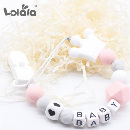 Personalized Name Silicone Baby Pacifier Clips chain, Baby Teething Bracelet Play Gym Toy Set, Baby Shower Gifts speenkoord