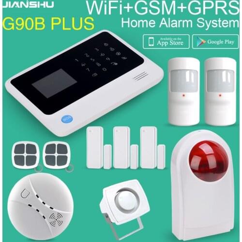 GSM Wifi GPRS SMS home burglar alarm system Ifttt setting scene setting multi laguange intruder alarm work with outdoor siren