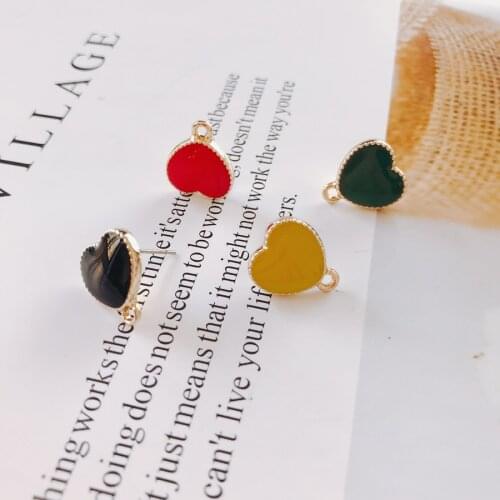 Alloy Round Dripping oil Pendant Charms DIY Material Jewelry Earring Accessories
