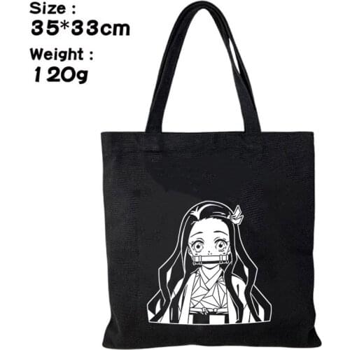 New Anime Demon Slayer Students Kids Shoulder Tutorial Bags Shopping Tote Bags for Men Women Portable Canvas Satchel Handbags