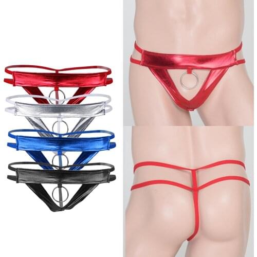 4 Colors Mens T-Back G-string Underwear Low-rise Man Bikini G-String Thong Erotic Lingerie Backless Breathable Underpants