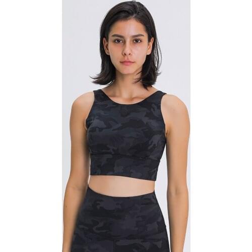 High Impact Athletic Sports Bras Top Women Naked-feel CAMO Prints Padded Workout Fitness Gym Yoga Bras