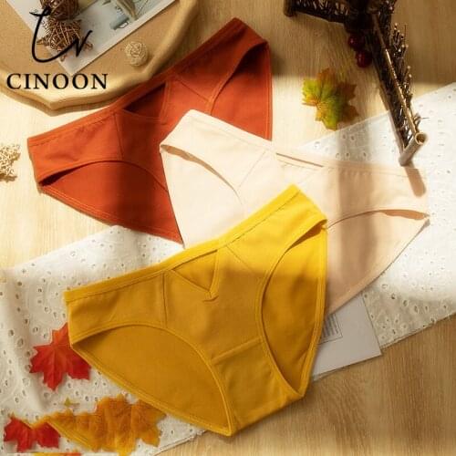 CINOON New Cotton Panties Womens Mid-Rise Soft Seamless Briefs Sexy Hollow Out Underwear Solid Color Japan Style Lingeries
