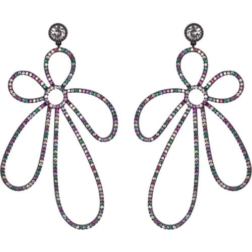 TIRIM Trendy sparking brilliant Big Flower Cubic zirconia Dangle Earrings for Women Middle East Africa Dubai Fashion jewelry