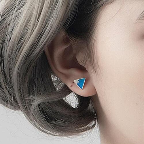 Snow Fuji Mountain Stud Earrings Vintage Triangle Earrings Small Shiny Jewelry For Female Girl Gifts brincos jewelry