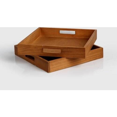1PC Wood Tray Food Serving Makeup Storage Fruit Plate Photo Props Candy Snacks Containers Storage Trays Box Plate Dish JL 0912